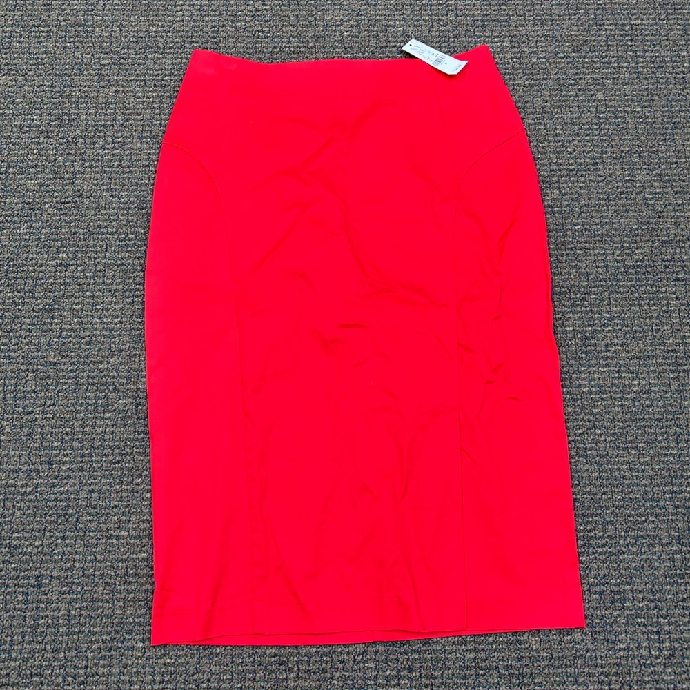 Red Pencil Midi Skirt